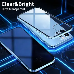 Anti-peeping Double Sided Magnetic Adsorption Case For iPhone 17 16e 15 14 13 12 11 Pro Max Privacy Screen Shockproof Cover