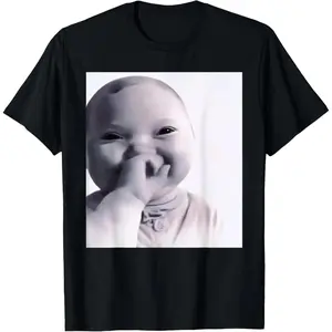 Viral AI Baby Laugh Face Meme Graphic Top – TikTok Comedy Style