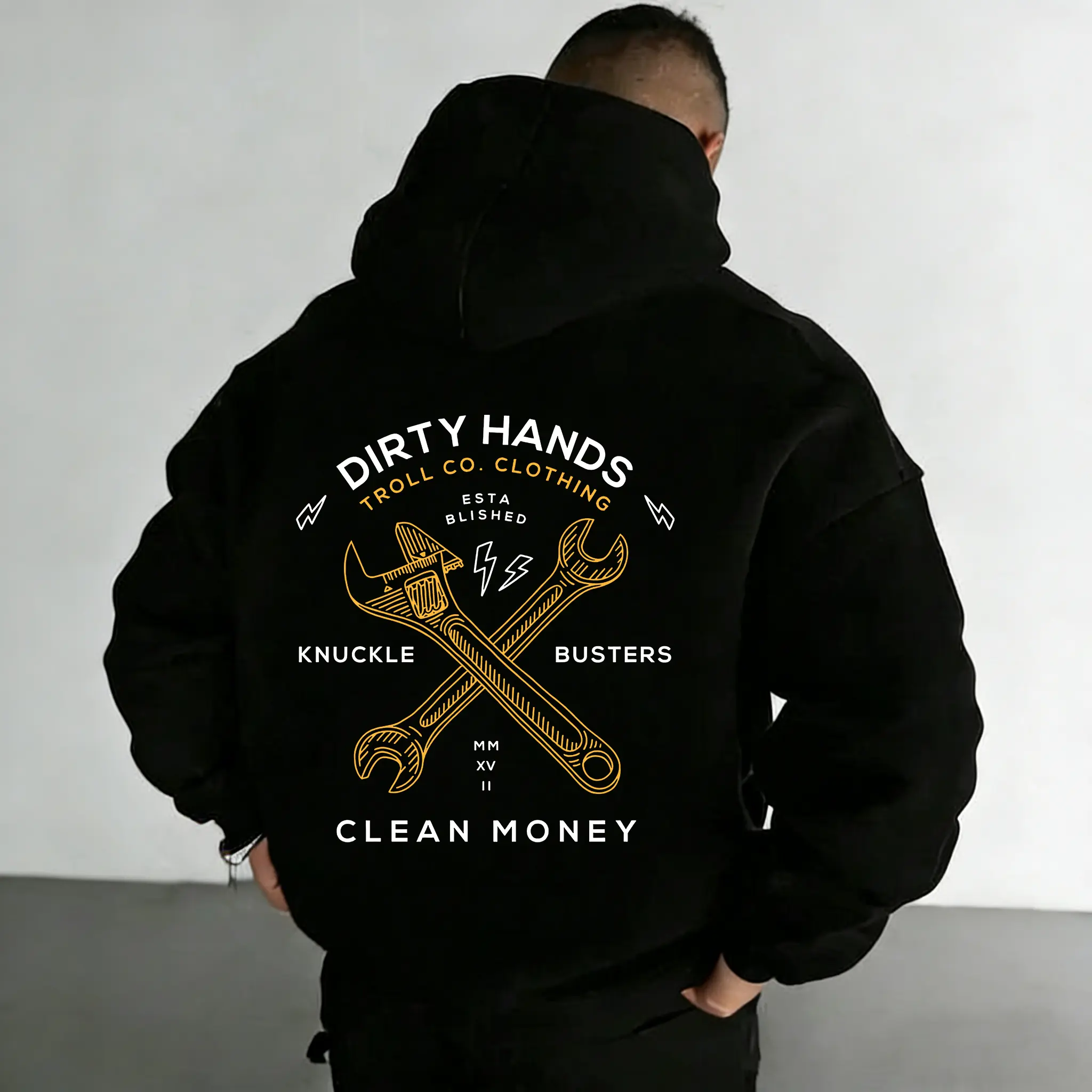 TROLL CO. CLOTHING Twisting Wrenches Heavyweight Hoodie Pullover – Men’s DHCM Twisting Wrenches Hoodie
