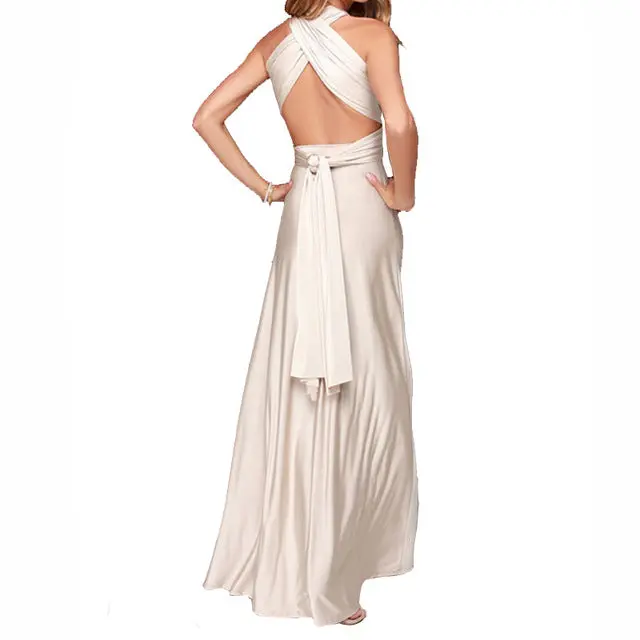 Sexy Long Dress Bridesmaid Formal Multi Way Wrap Convertible Infinity Maxi  Dress Navy Blue Hollow Out Party Bandage Vestidos - TikTok Shop