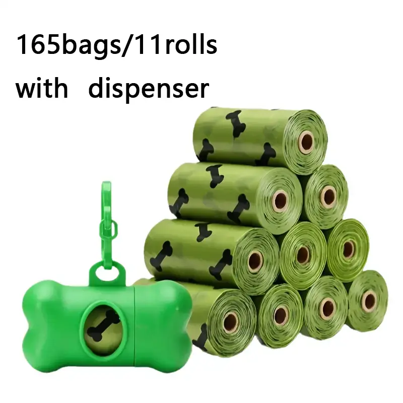 11 Rolls/165 Bags Thickened Pet Waste Bags, Extra Thick Dog Poop Bags, Sturdy Leak-proof Cat and Dog Cleaning Bags, Essential Dog Poop Pickup Bags eas