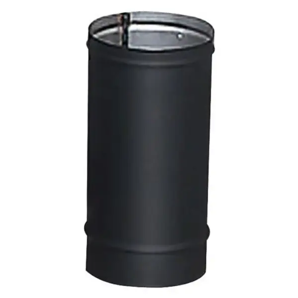 Heat-Fab 2804B Metal Stove Pipe - 22 Gauge, 8 x 18 in, Matte Black, Male and Female Ends, Includes Sheet Metal Screws, Chimney Fire-Resistant Design