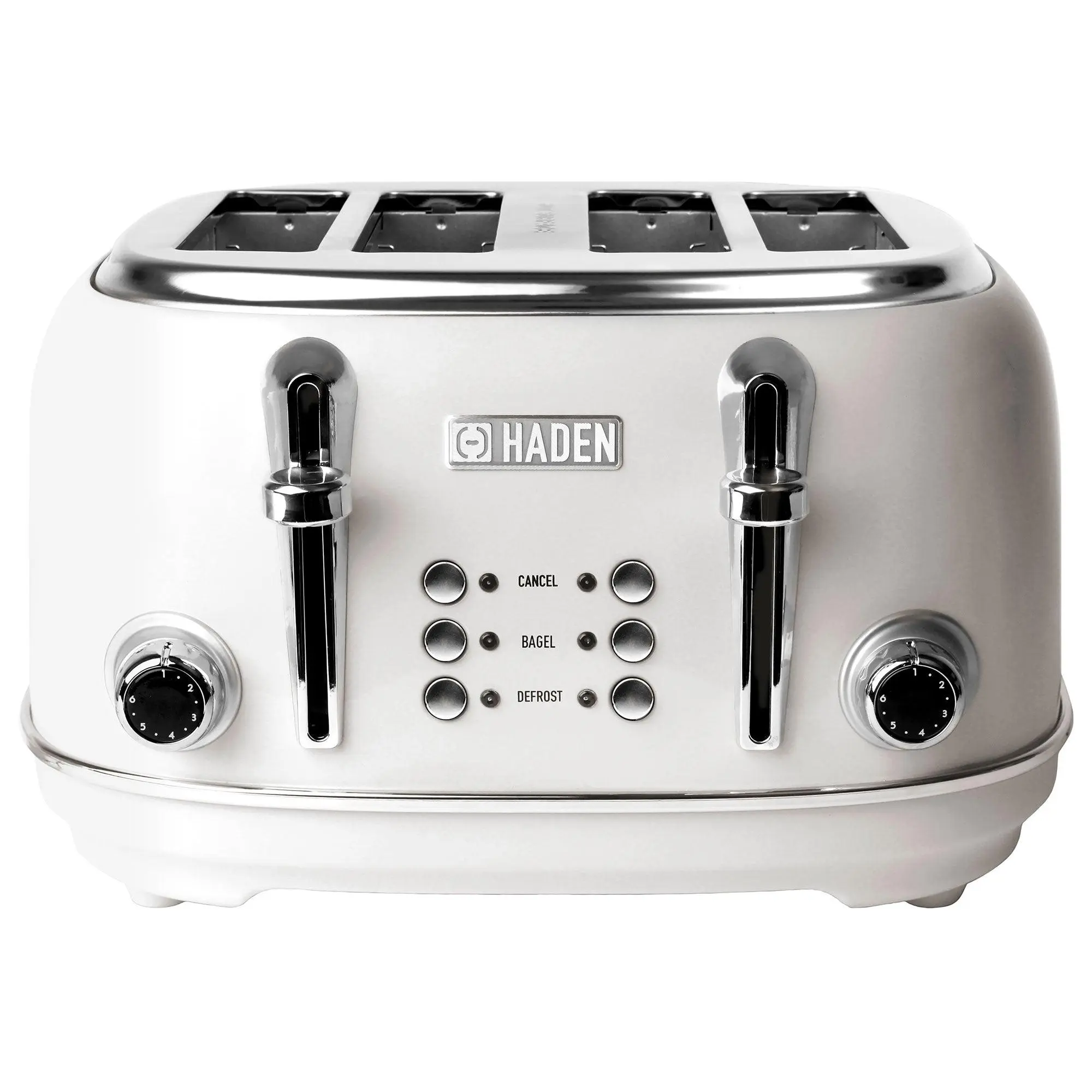 Haden 75013 Heritage 4 Slice Wide Slot Stainless Steel Body Retro Toaster, White Haden 75013 Heritage 4 Slice Wide Slot Stainless Steel Body Retro Toaster, White