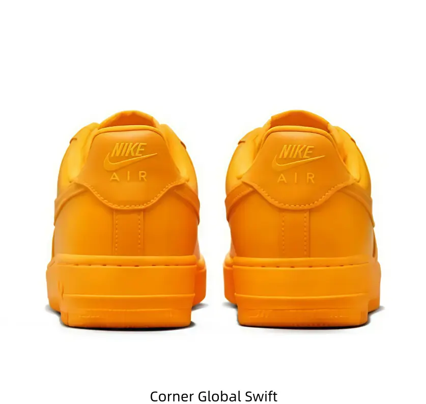 Bright Orange Smooth Leather Upper with Matching Rubber Outsole, Classic Swoosh Silhouette and Perforated Toe Design Blends Street Fashion Sense, Suitable for Daily Wear or Light Sports Scenarios