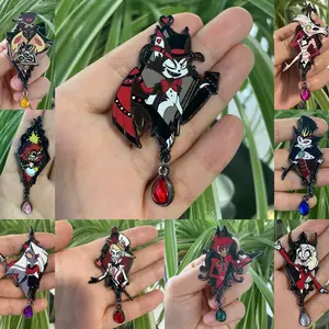 Hazbin Hotel Hard Enamel Pins - Metal Coated Alastor, Niffty, Vaggie, Angeldust, Husk, Charlie, Lucifer, Vox, Sir Pentious, Stolas, Vaggie