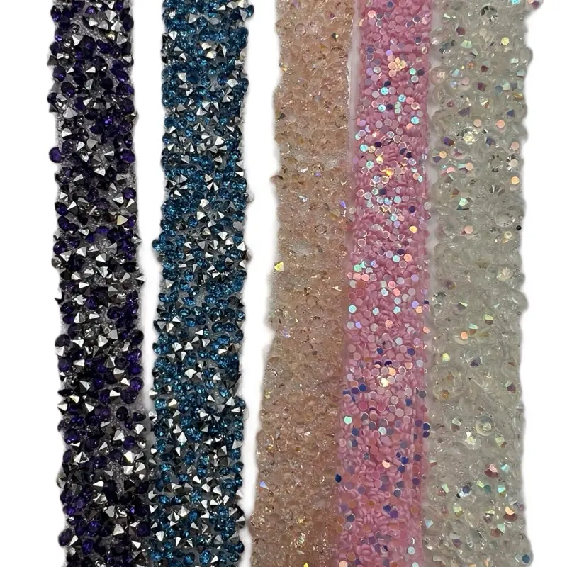 15ft Sugar Rhinestone Glitter Confetti Tape - Craft Supplies, Versatile Tool for DIY Projects, Cut to Desired Length, Decorative Fancy Trim for Beading & Jewelry Making