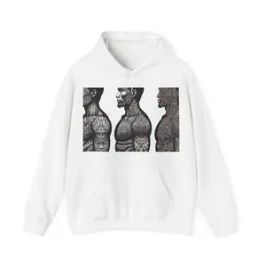 Hoodie — 'Pretty Buff' Tattooed Men Graphic Pullover