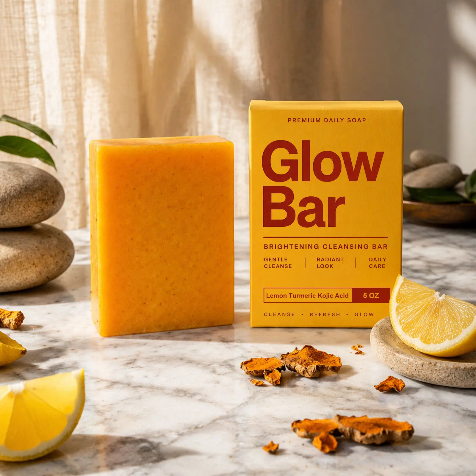 Honey Glow Brightening Soap with Turmeric & Kojic Acid – Brighten Skin & Gentle Exfoliation