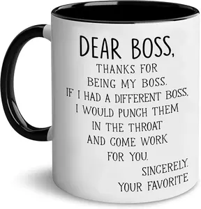 [Sale up to 30%] 11oz 15oz Dear Boss 11oz 15oz Ceramic Mug - Reusable Coffee Cup, Washable Ceramic, Ideal for Best Friends, Sisters, Family Members, Drinkware mango