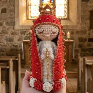 Crochet Virgin Mary Amigurumi Doll: Our Lady of Guadalupe, 100% handmade crochet doll, special Christmas gift
