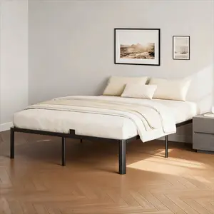 King 3500 lbs Heavy Duty Metal Bed Frame – 3500 LBS Support, No Box Spring Needed, 14” Storage Space, easy Assembly, super deal Sturdy Mattresses Room