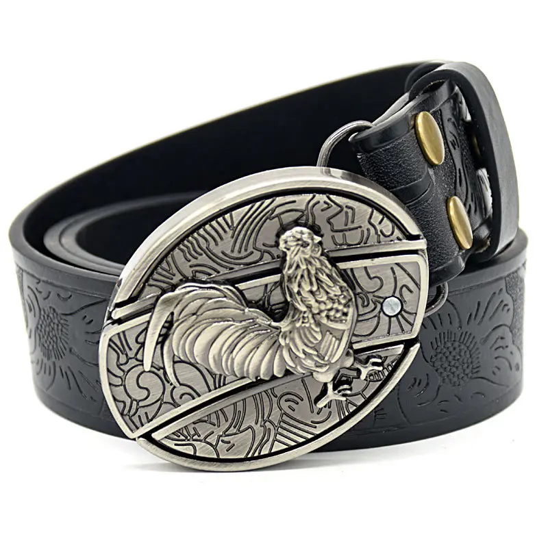 Rooster knife with black pattern