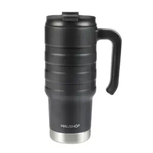 #SpringGlowUp HAUSHOF 24 oz Travel Mug, Stainless Double Wall Vacuum Insulated Tumbler with Handle & Spill Proof Twist On Flip Lid and Wide Mouth, BPA Free