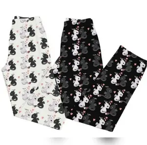 Couple Dragon Hearts Pajama Pants, Unisex Long Sleepwear Cute Dragon Bottoms for Relaxing Nights, Ideal Gift for Valentines Days