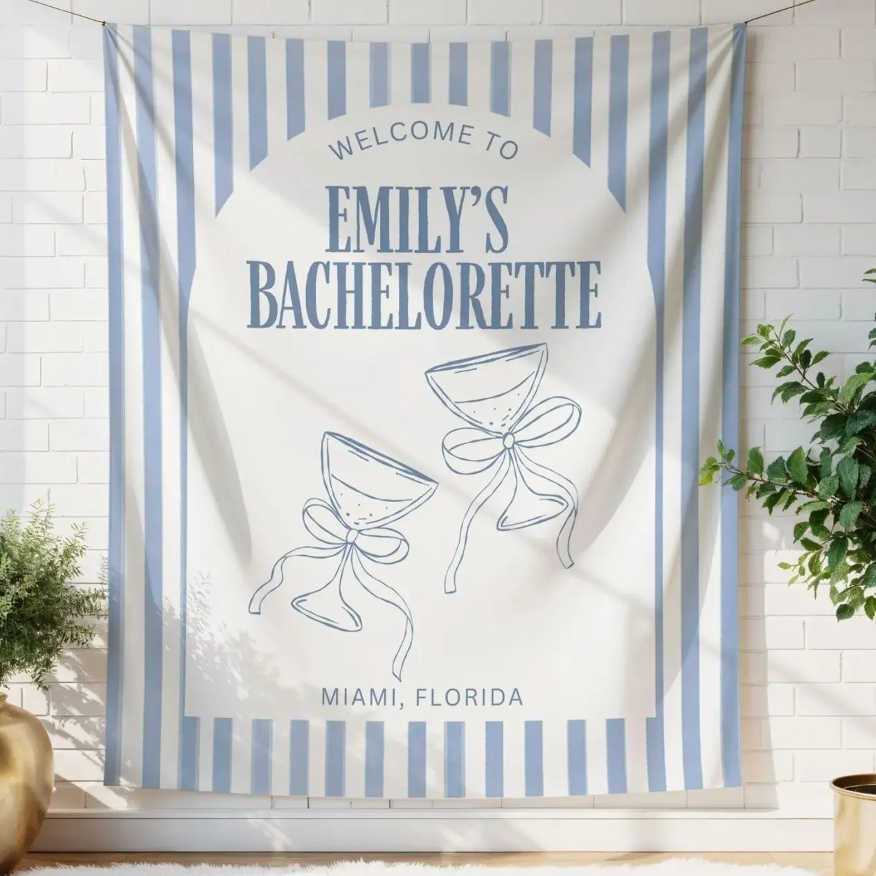 6 ops Custom Bachelorette Party Banner Decor, Bachelorette Weekend Wall Tapestry, Welcome Beach Sign