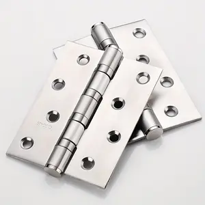 2pcs Stainless Steel Folding Door Hinge, Bearing Hinge, Bedroom Residential Doors for Hinges Flat, Indoor Door Hardware Hinge