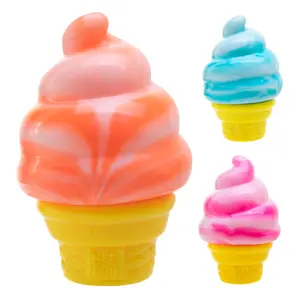 NeeDoh Nice Cream Cone – Swirl Soft Serve Squishy, 3 Fun Colors, Flexible Cone, Perfect for Play! (Pack of 1)