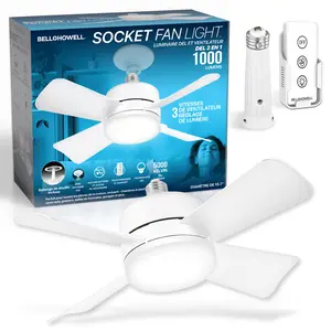 Socket Fan - Remote Controlled Socket Ceiling Fan & Light Socket Fan - Remote Controlled Socket Ceiling Fan & Light