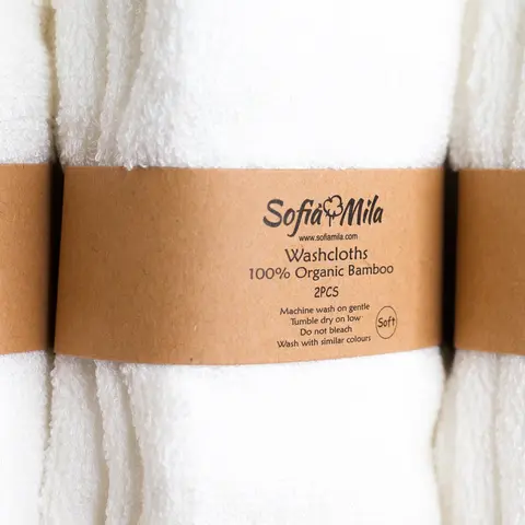 Bamboo Washcloth or Face Towel Set (2 in Pack)