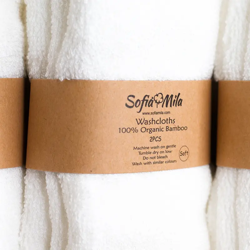 Bamboo Washcloth or Face Towel Set (2 in Pack)