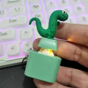 Lizard Button Keychain – Rechargeable LED Light-Up Sound Toy | Press for Click & Colorful Lights | Fun Sensory Fidget Keyring for Teens & Adults | Cool Gadget Gift for Valentine’s Day
