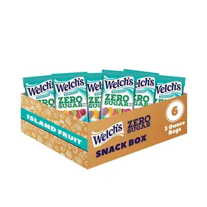 Welch’s Zero Sugar Fruity Bites, Great zero sugar snacks for the office, Island Fruit, 3 oz (Pack of 6)
