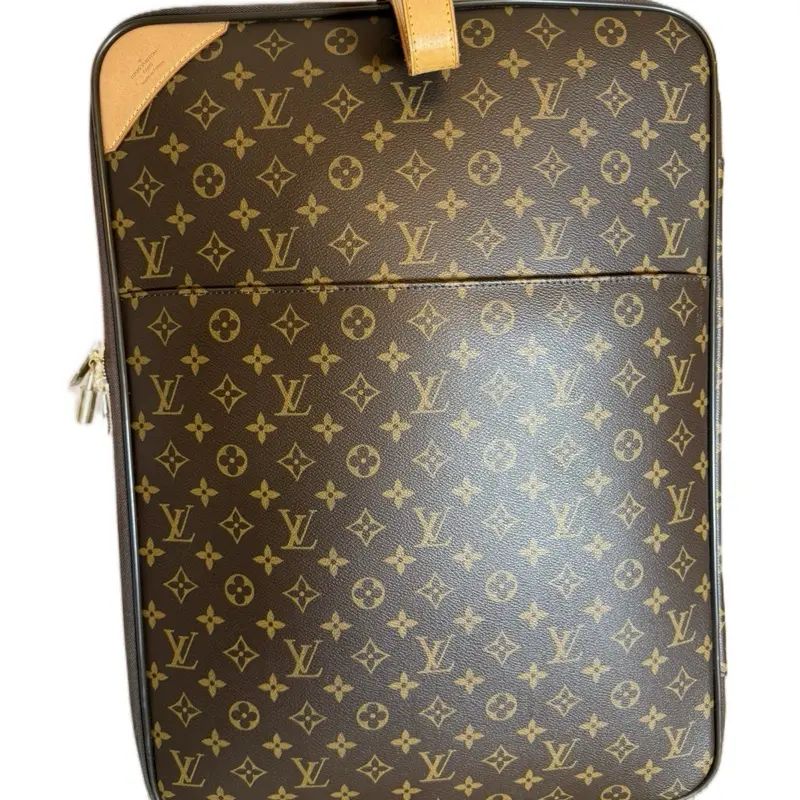 Pre-owned Louis Vuitton Canvas Travel Bags Carry On Monogram Travel Bag Brown & Gold Patterned Luggage