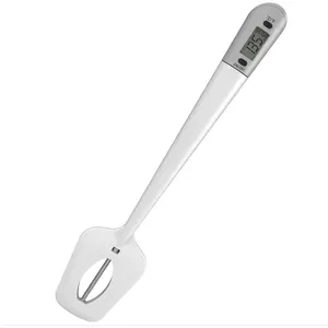 Digital Candy Thermometer Spatula with Pot Clip for Chocolate Creams Sauces Jams Syrups Meat Cooking (White)