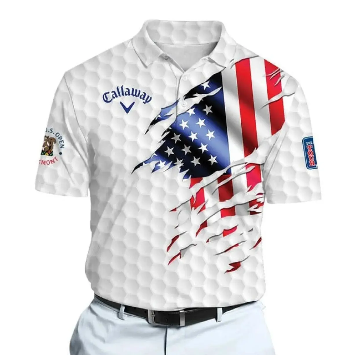 American 250th Anniversary Golf Polo Shirt – USA Flag Design, Breathable Lightweight Performance Polo for Men