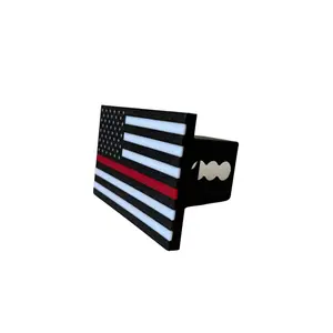 USA Red Lives Matter Trailer Hitch Cover for Back of Truck Tow Hitch Trailer Hitch Attachment Accessory with Thin Red Line Design 3D Printed Universal Fit Easy Installation Made in USA