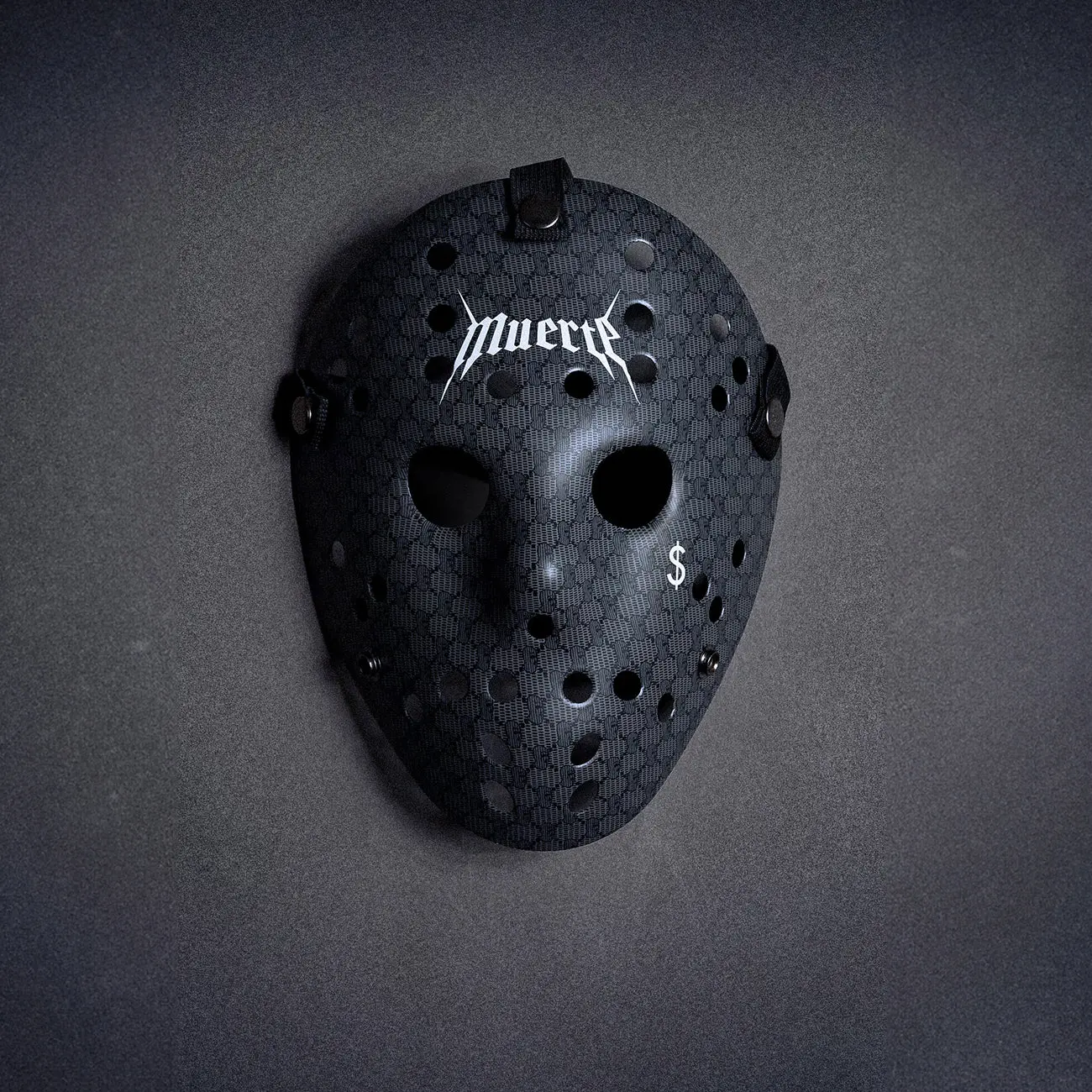 HM- 'Muerte' All-Over Black Print Mask