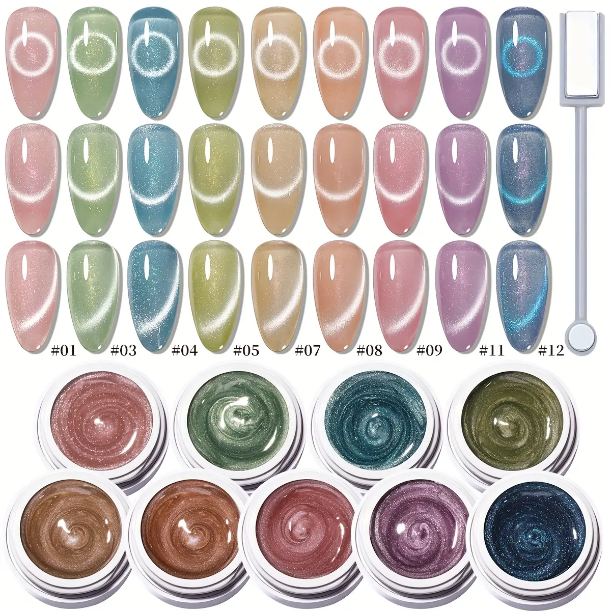 【MORDDA LIVE】New Constellation Series Super Bright High Density Reflective Magnetic Cat's Eye Gel 9 Colors Shiny And Long-lasting For Salon Nail Art DIY Nail Art Essential Women's Salon Tools