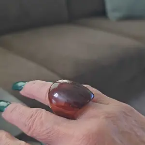 Women's Geometric Amber Color Acetate Ring, Fashionable Wide Edge Design, Perfect for Daily Wear, Vacation, Office Commute, Unisex Jewelry