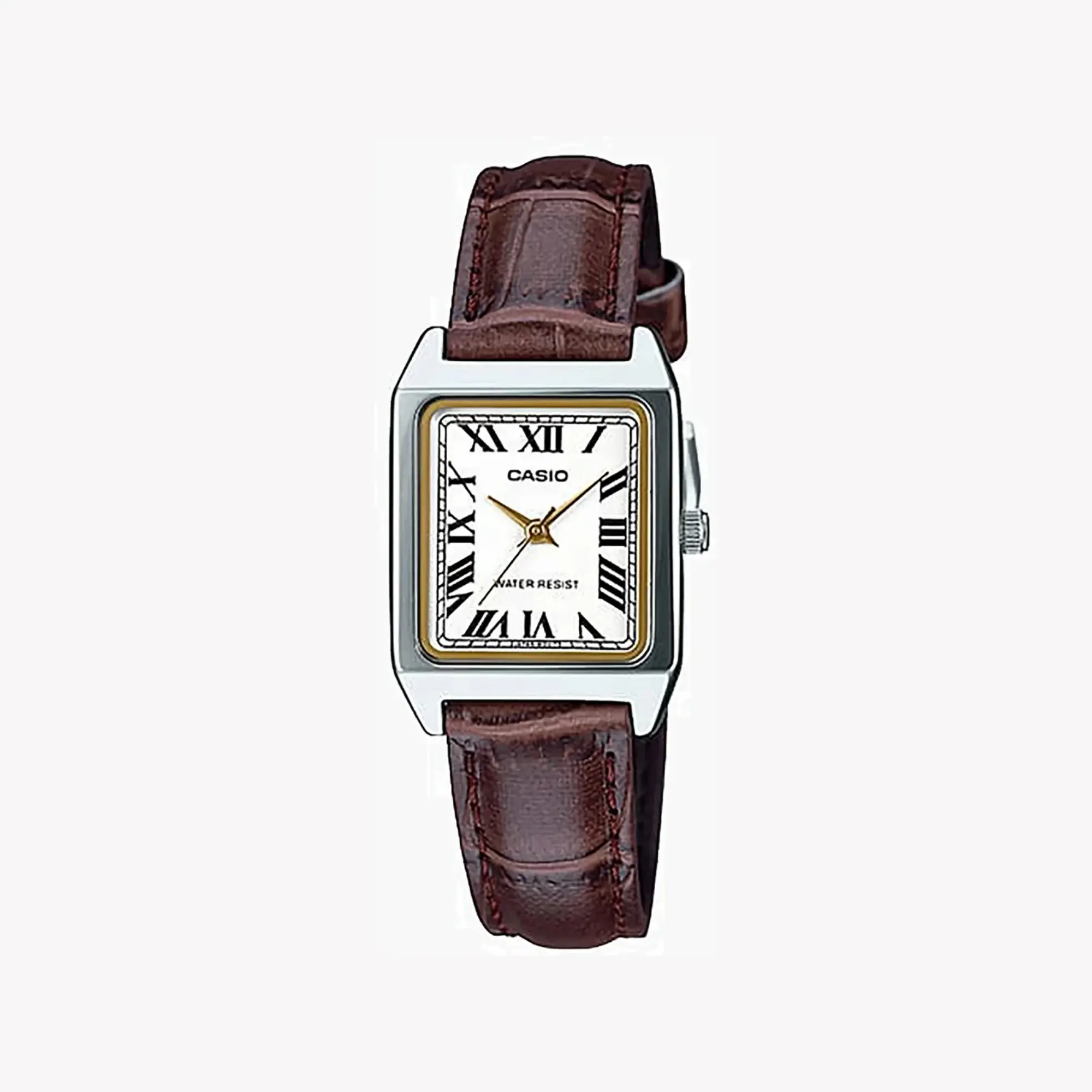 Casio Women's Brown Analog Watch with White Dial - LTP-V007L-7B2UDF