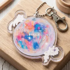 Copy Moon Joy Acrylic Keychain, Artemis II Keychains, Astro Space Lover Gifts