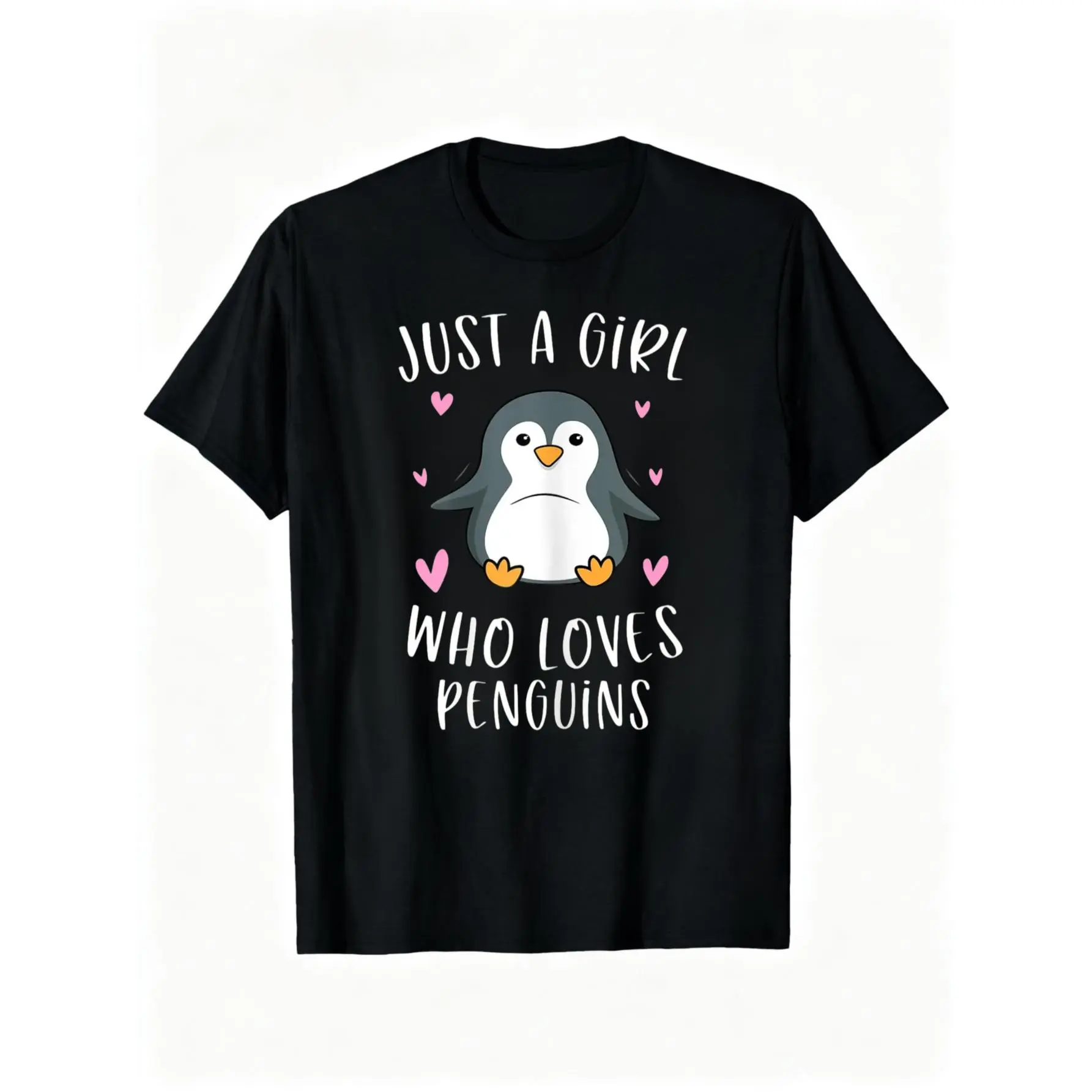 100% Cotton Unisex Just A Girl Who Loves Penguins Funny Penguin Gifts For Girls T-Shirt