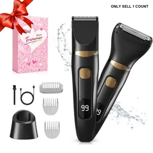Cordless Electric Body Hair Trimmer, 2-in-1 Bikini Trimmer Women, Groin Trimmer for Men, Rechargeable Electric Shaver, Cordless Electric Trimmer, Personal Body Shaver for Trip, Idea Summer Gift for Women Men