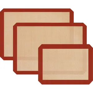 Baking Mats, 3 Pack Mats for Baking, Silicone Baking Mats Cookie Sheet, Easy Clean & Reusable Oven Baking Sheet for Making Cookies, Macaroons, Bread