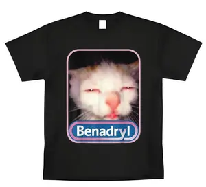 Benadryl Meme Cat Graphic Shirt, Funny Cat Benny Cute Shirt, Vintage Style Genz Dank Tee, Unisex T-shirt, Gift for Cat Lovers