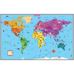 Rand McNally Kids' Illustrated World Wall Map - Folded -- Rand McNally, Sheet Map, Flat