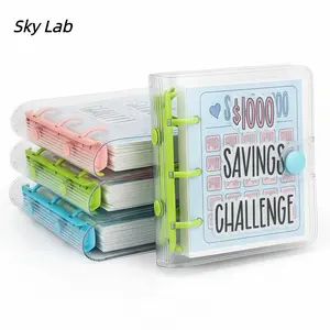 Sky Lab $1000 Mini Money Saving Binder Reusable Cash Envelope System – 2026 Budget Binder, Transparent PVC Pockets, Portable Budget Binder for Money Saving & Cash Stuffing, Perfect Finance Planner & Gift Flexible Durabl