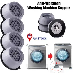 4PCS Anti-Vibration Washing Machine Support Anti-Slip Rubber Feet Base Pads Mat US