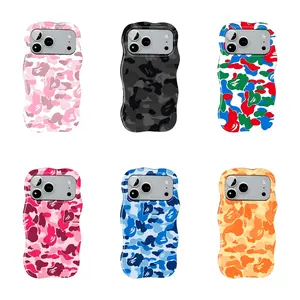 BAPE Camo Wave Edge Phone Case Suitable For IPhone 17ProMax 16 15Plus 14 13 12Pro 11, Samsung Galaxy S26 S25 S24 S23 S22 Ultra Plus FE Trendy Viral Phone Cover