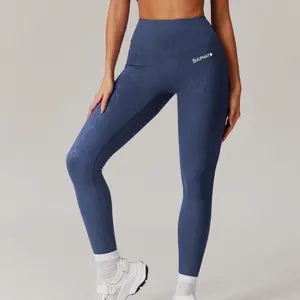 Womenswear SEAMLESS LEGGINGS Bottom Blue Patterned Leggings for Women SEO Keywords: Womenswear Bottom Comfort