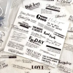 Vintage English Poem Stickers Pack, 100 Transparent DIY Scrapbook Decorations, Perfect for Journaling & Album Crafting