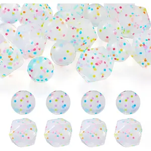 20 count Christmas Confetti  Beads, 15mm Glitter Assorted  Beads for  Making Colorful Dots Ruer Spacers for DIY Pens Lanyard Bracelet  Making Halloween
