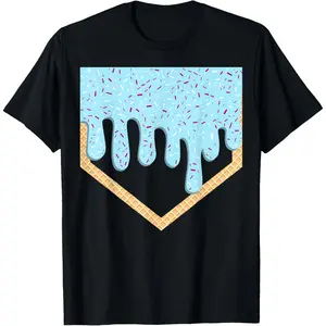 Baseball Drip Men Ice Cream Drip  Baseball Birthday T-Shirt Graphic tees