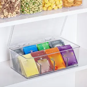 1pc Detachable Eight-Compartment Cosmetic Storage Box, Free Adjustable Dividers, Four Slots Organizer, Desktop Cable Tea Bag Small Items Holder