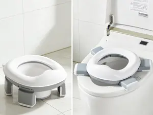 Premium Foldable 2-in-1 Potty Training Toilet for Toddlers – Portable Travel Potty & Toilet Seat, Compact Design for Boys & Girls, Easy to Clean