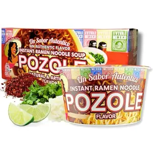 Pozole Instant Ramen Noodle Soup, Traditional Hispanic Savory Pozole Soup with Wheat Protein Noodles, Instant Dinner Food (6-Pack)